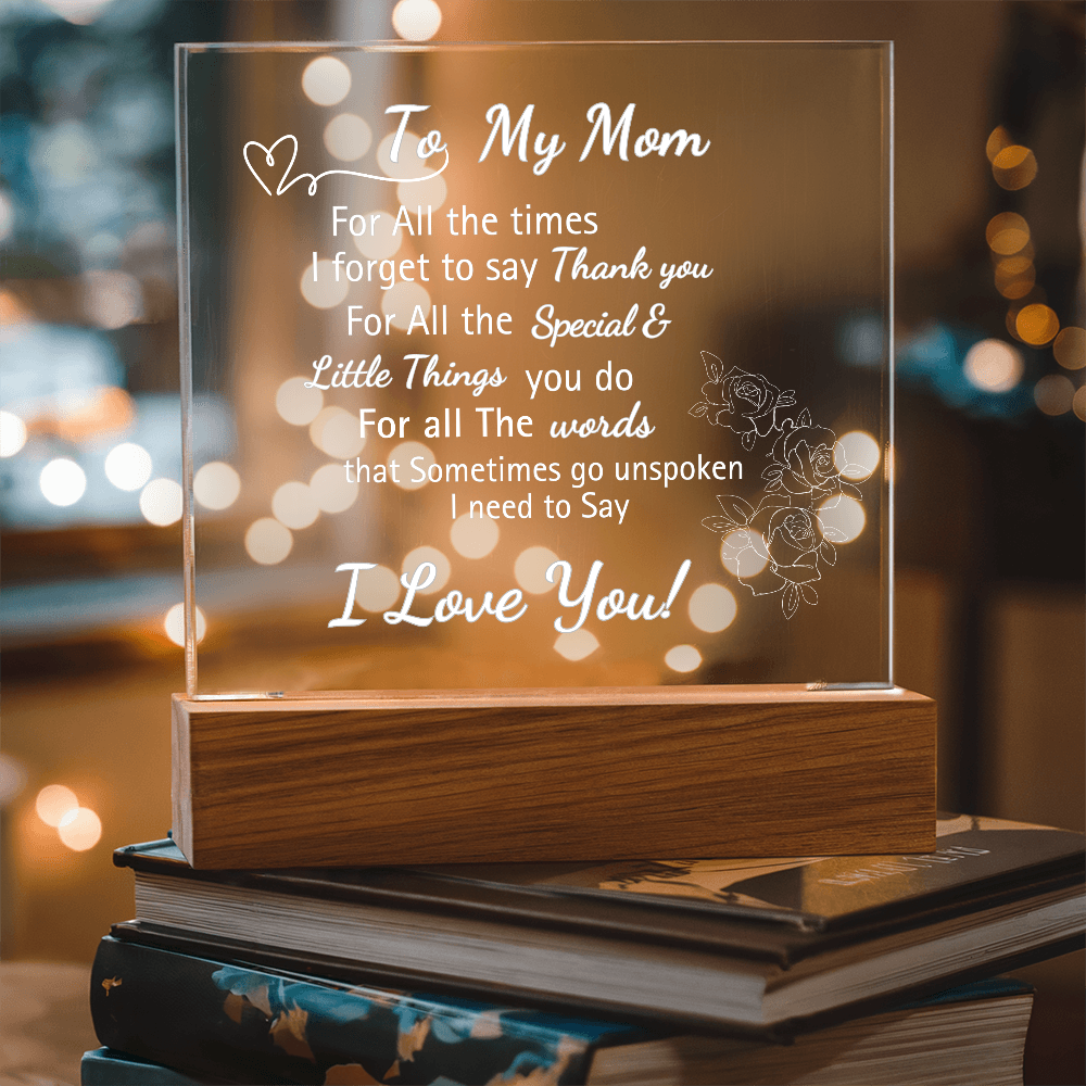 Personalized Engraved Acrylic "I Love You Mom"