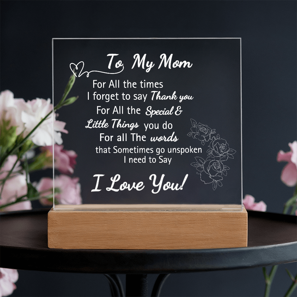 Personalized Engraved Acrylic "I Love You Mom"